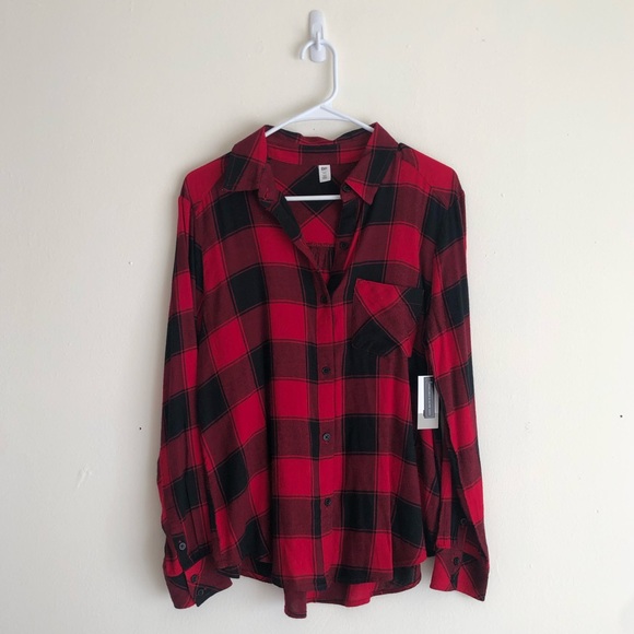Nordstrom Bp red plaid shirt sz XS - Picture 2 of 10